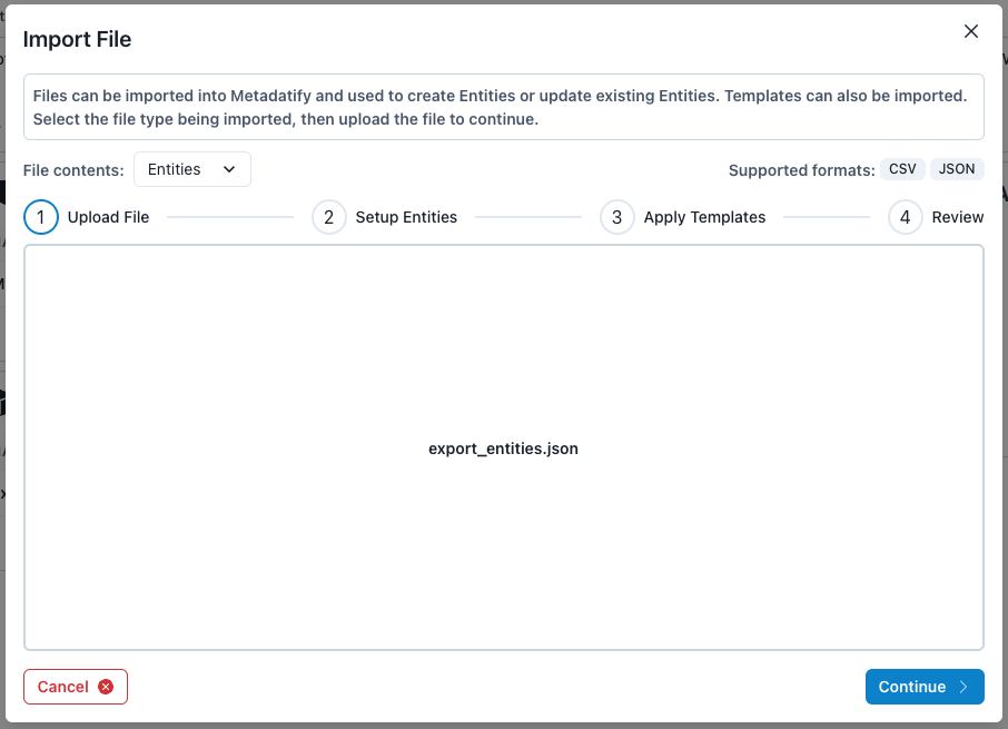 Import JSON - Step 1
